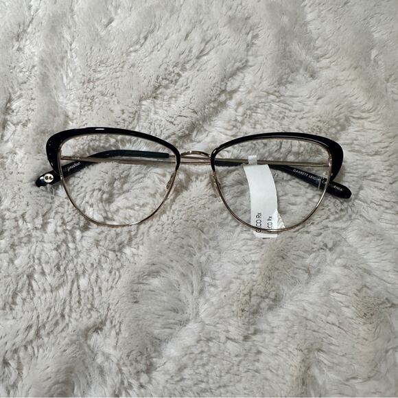Garrett Leight Women's Black Vista Optic Clear Cat-Eye Eyeglasses Business Chic - Picture 1 of 9